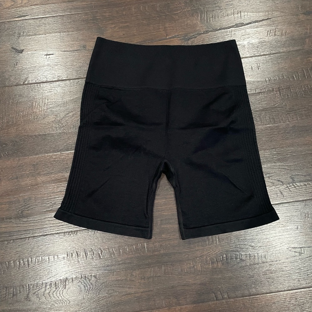 Fabletics High Waisted Black biker shorts